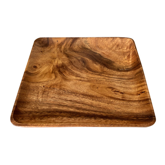 PA Acacia Wood Plate 8sq 1ct